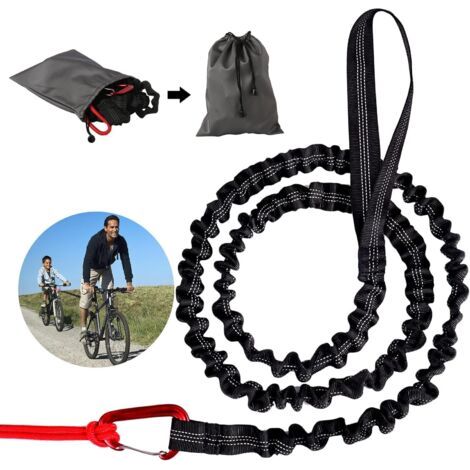 Barre de remorquage pour vélo - Corde de remorquage pour vélo, laisse rétractable de 3 mètres avec réservoir de 500 l