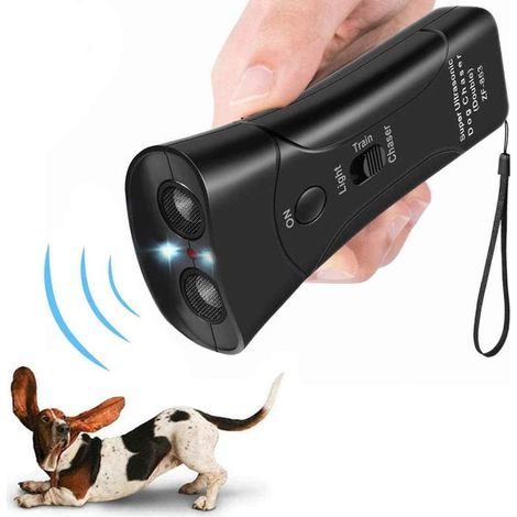 Repellente a ultrasuoni per cani, dispositivo elettronico anti-abbaio, strumento di addestramento, anti-abbaio, repellente sonoro per cani, nero (1/5)