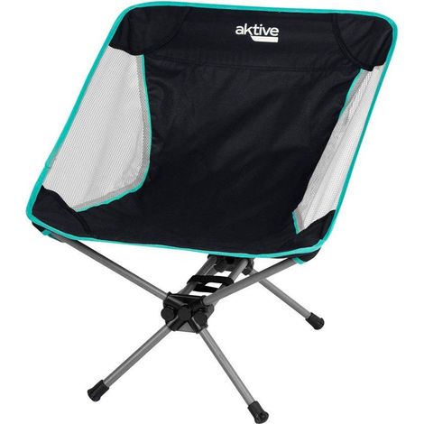 Aktive Chaise de camping pliable noire robuste (1/3)