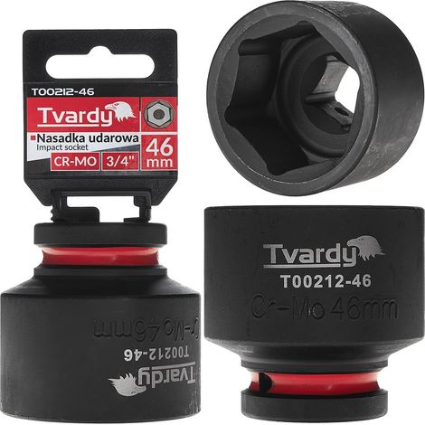 Vaso de impacto de 3/4" de 6 puntas, 46 mm, CR-MO (4/16) (1/4)