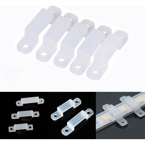 Support de fixation - Silicone - Pour bandes LED 8mm 10mm 12mm - 100 pièces - Intérieur (1/4)