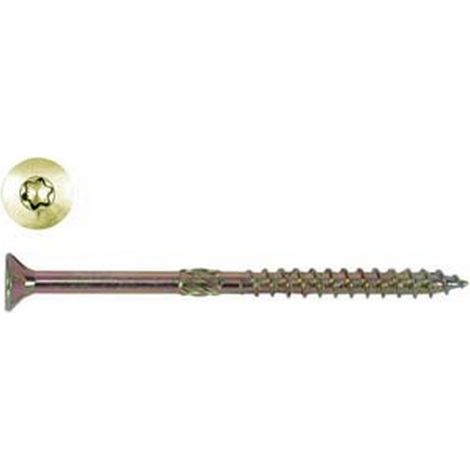 50PZ VITI TRUCIOLARE TESTA SVASATA TORX ACCIAIO ZINCATO GIALLO  mm10x400