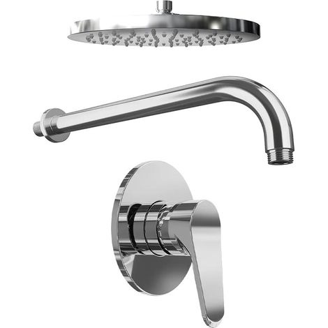 Set doccia cromato Miscelatore incasso Judy con braccio e soffione 20 cm (1/4)