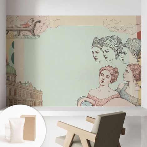 Papier peint intissé mural installation rapide du papier peint durable et résistante - Colle incluse gratuite Collage classique 104x70 cm (1/5)