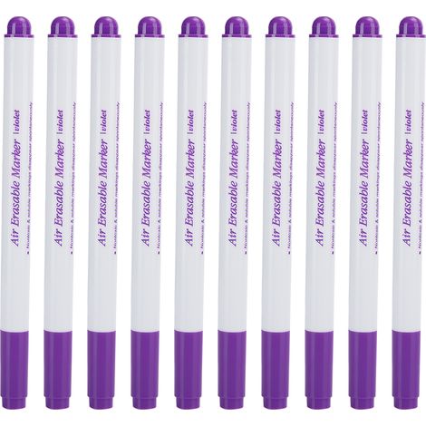 10 pièces Marqueur Tissu Effaçable à Pointe Fine Accessoires Couture Violet (1/5)