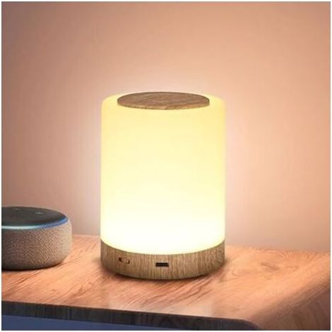 Lampe de Chevet LED, Lampe Veilleuse avec 7 Couleurs RGB et 4 Luminosités, Veilleuse Adulte avec Crochet Intégré en Bas, Lampe de Chevet Tactile Convient pour La Chambre D'enfant, La Chambre à Coucher (1/5)