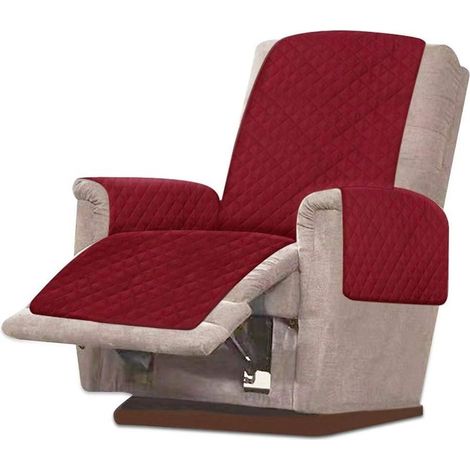 Cover of Armchairs Relax Padded Cover Armchairs Tiltable Soft Protector Sofa 1 Place Non-slip for Animals of Company for Chair Sofa Decorative (S,Wine Red) (1/4)