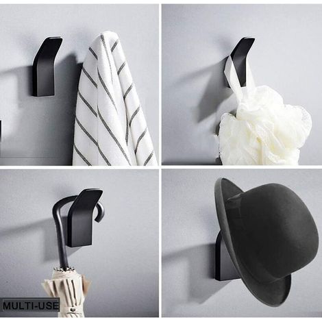 Crochet Adhésif 3 Pièces Crochet Mmural de Salle de Bain, Anti-rouille et étanche Porte Serviette avec Adhésif pour Peignoir, Manteau, Serviette, Clés, Sacs, Maison (1/3)