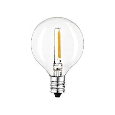 Ampoule G40 LED blanc chaud 0.6W, douille E12, ampoule filament LED pour décoration intérieure et extérieure de patio (1/4)