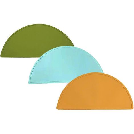 Lot de 3 tapis de sol en silicone imperméables, antidérapants, anti-déversement et faciles à nettoyer pour animaux de compagnie - Style3 (1/5)