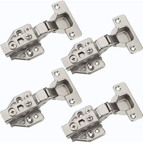 SOTECH Topfband T48 105° mit Dämpfer (Soft-Close) inkl. Montageplatten mit Exzenterverstellung, Mittelanschlag, 4 Stück