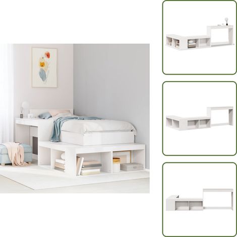 Mueble de dormitorio - vidaXL Mueble con escritorio madera maciza pino 222x107x75 cm - Madera maciza