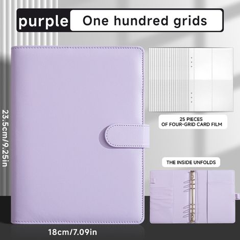 Classeur album photo format A5 en cuir PU violet avec 25 pochettes intérieures, classeur cartes photos pour conserver et organiser vos souvenirs de famille, mariage et événements marquants (1/5)