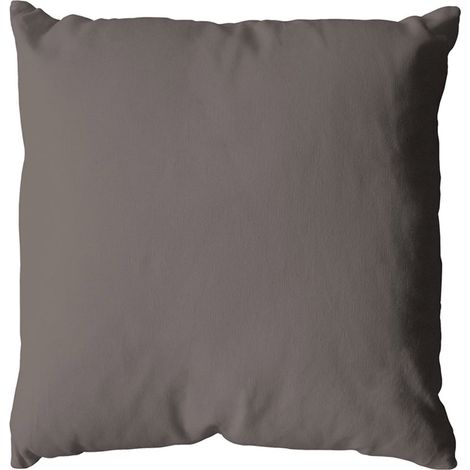 Coussin déhoussable 60 x 60 cm LOLA 100% coton coloris VISON