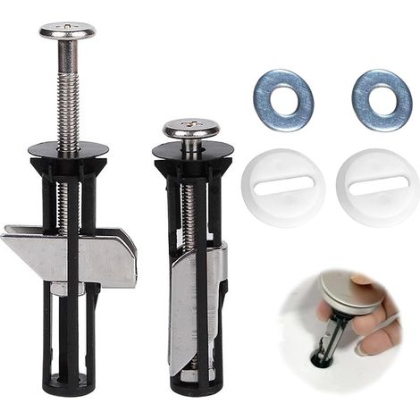 Siège de toilette Kit de boulons 2 pièces Écrou en acier inoxydable Vis Accessoires d'entretien du couvercle des toilettes Long universel (1/5)