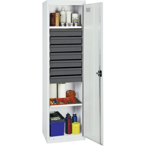 Stumpf armario de herramientas y materiales Serie 3000 gris claro + 7 cajones de 100 mm + 2 estantes extraíbles - 3005207