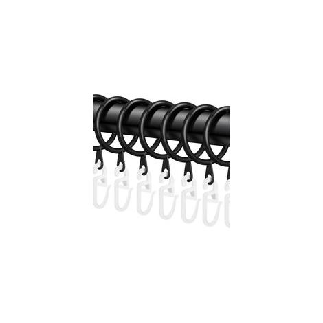 Lot de 40 Anneaux Métal avec Crochets Rideaux Douche, Sol au Plafond, Diamètre 30mm (Noir)