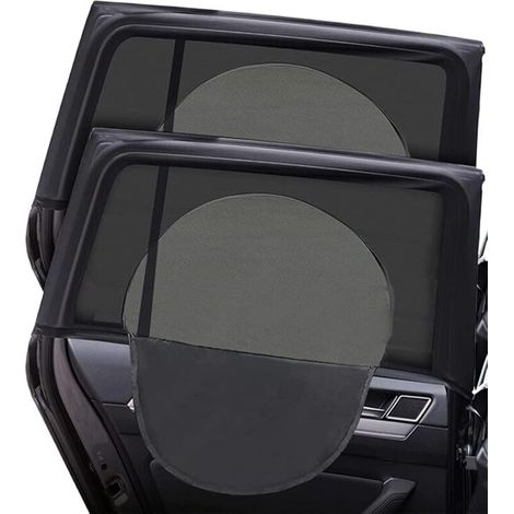 Sonnenschutz für Kinderwagen, 2er-Set Sonnenschutzblenden für Autofenster, Sonnenschutzblenden mit UV-Schutz, universelle Sonnenschutzblende für die Heckscheibe (links +