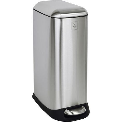Svita – Poubelle à pédale 20 l – Acier inoxydable argenté – Seau intérieur amovible – Mécanisme de fermeture douce – Dimensions 23,5 x 42 x 55,5 cm