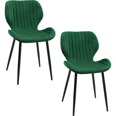 2x Silla de terciopelo con tapizado capitoné SJ17 Verde botella (1/5)