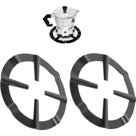 2 Pièces Support gazinière, Adaptateur fonte 16cm, Anti-basculement, Pour cafetière moka, théière, Cuisine