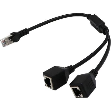 RJ45-Netzwerk-Splitter-Adapterkabel, 1 Stecker auf 2 Buchsen-Anschlüsse, LAN-Ethernet-Netzwerk-Splitter-Adapterkabel (1/5)