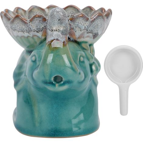 Brûleur d'huiles essentielles en céramique bleue, diffuseur d'arômes pour lampe à encens, support de bougie décoratif pour maison, fourneau parfumé, cadeau élégant. (1/5)