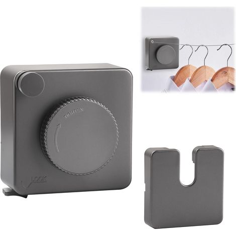4,8m Corde à Linge RéTractable, Etendoir Retractable Linge Exterieur, Corde à Linge Murale en Acier Inoxydable, Fil A Linge IntéRieur Enrouleur Fil (1/5)