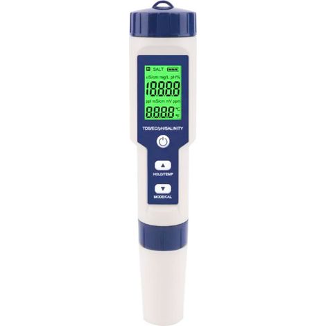 Testeur De Sel De Piscine, Testeur De Sel D'Eau De Mer Numérique 5 En 1, Kit De Test étanche Ip67
