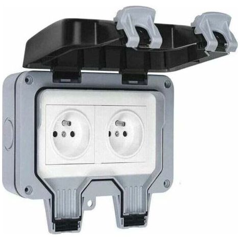 Prise étanche Double Prise Electrique Extérieure IP66 étanche Prise Murale 16A - RWPrise de courant complète..DEBUNS (1/5)