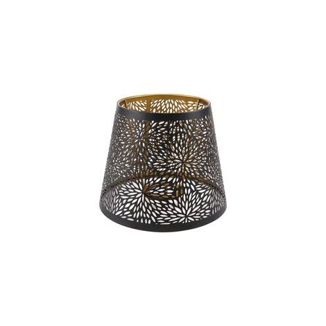 Abat-jour en métal - E14 E27 - Avec ombre d'arbre - Pour lampe de table et 13 x 19 x 15 cm - Design creux - Pour décoration de chambre à coucher - Noir