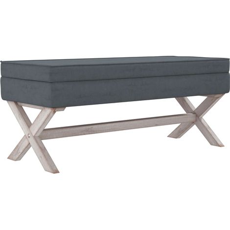 Taburete con almacenaje 110 x 45 x 49 cm terciopelo gris oscuro 020011024
