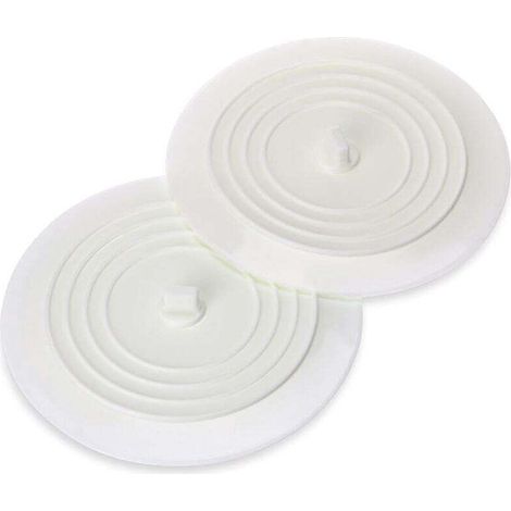 Set di 2 tappi di scarico universali in gomma siliconica, 15 cm, per lavello da cucina, lavandino da bagno (bianco)...