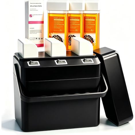Chauffe Cire Roll On 3 en 1, Chauffe Cire Epilation à Chauffage Rapide, Machine a Cire Epilation avec 3 Recharges de Cire au Miel, Idéal pour la Maison et les Salons (1/5)