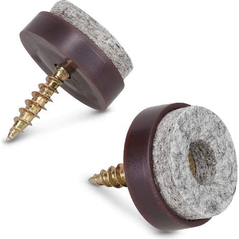 50x Filz-Gleitpads mit Schraube - 20 mm schraubbare Bodenschoner für Stühle und Möbel - Filz und Kunststoff - Rund (1/5)