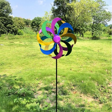 Bunte Windmühle 124 x 30 cm - Gartendekoration (1/4)