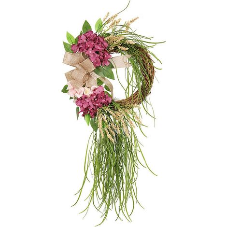 Frühlingskranz, schicke Hortensien-Dekoration, Blumenkranz für Landhausstil
