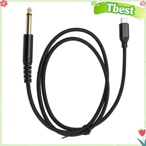 Tbest cordon USB C vers TS Câble USB C vers TS Plug and Play USB C vers 6,35 mm, 1/4 pouces, câble sonore video videoprojecteur ou (1/5)