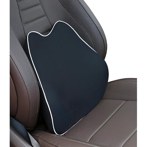 Jusch – Coussin lombaire ergonomique pour voiture et bureau – Mousse à mémoire de forme – Revêtement en maille respirante – Sangles réglables antidérapantes