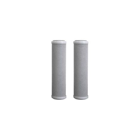 2pcs Bloc Charbon actif 10 pouces 254mm 5µ Insert Filtration