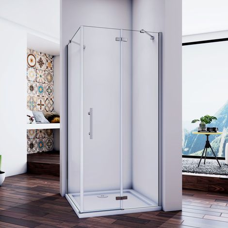 B:90xT:70x195cm Duschkabine Eckeinstieg Duschtür Duschabtrennung Scharniertür Dusche (1/4)