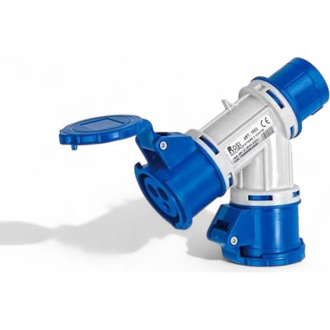 Adattatore industriale moltiplicatore mobile a 2 uscite con spina 16A IP44 art 1602
