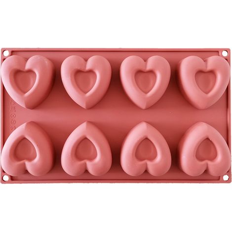 Moule à Donuts en Forme de Cœur en Silicone pour Pâtisserie - 8 Cavités (1/5)