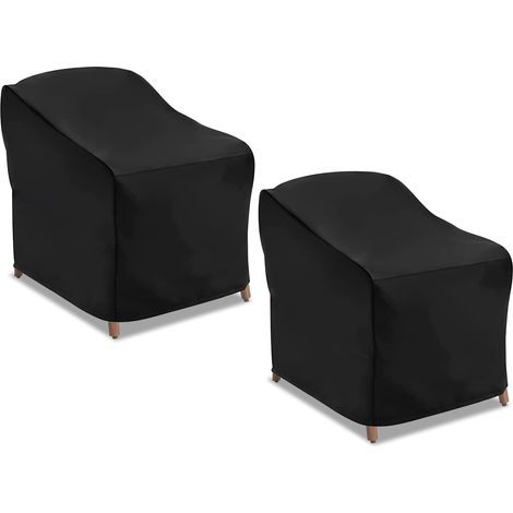 Housse de Chaise de Jardin 2 Pièces, Housse Protection Meuble Jardin en Tissu Oxford 210D Imperméable avec Lacet Boucle Pochette Housse Fauteuil Jardin Housse Chaise Extérieur (89 x 97 x 79cm) (1/5)