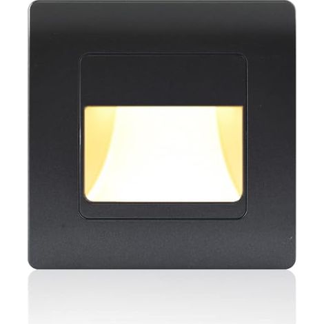 Encastré LED stairlight applique murale capteur de mouvement Step Light lampe de couloir lampe murale intérieure 1Pcs Black (1/5)
