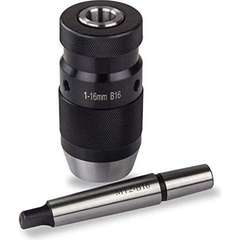 Mandrin de perçage pour tour en acier à serrage automatique sans clé – Queue MT2-B16 – Pointe tournante 16 mm MK2 (1/3)