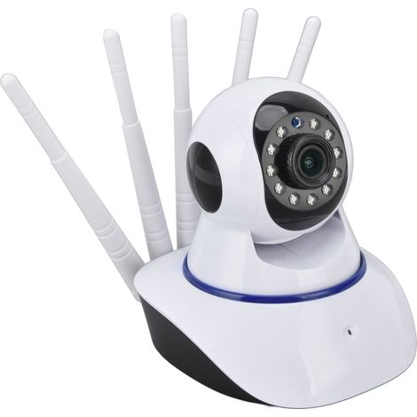Caméra HD intelligente avec 5 antennes, vision panoramique à 360°, détection de mouvement et interphone bidirectionnel pour bureaux et salles de réunion. (1/5)