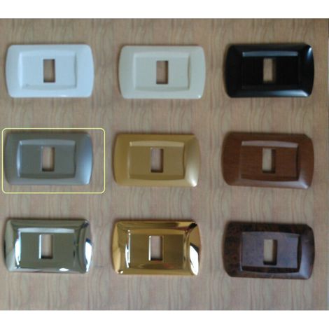 Plaques ABS Bticino Magic Series compatibles avec les cache-prises - Chrome satiné - 3 trous -