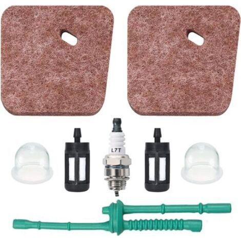Filtro aria per decespugliatori STIHL FS38 FS55 FS45 FS46 KM55 FS55R, kit di manutenzione FS 38 comprensivo di filtro aria con candela, pompa di adescamento, tubo flessibile e filtro carburante. (1/5)