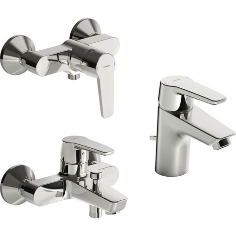 HANSA Badezimmer Armaturen Paket HANSAPOLO 4651 DN15 Chrom, 46510090